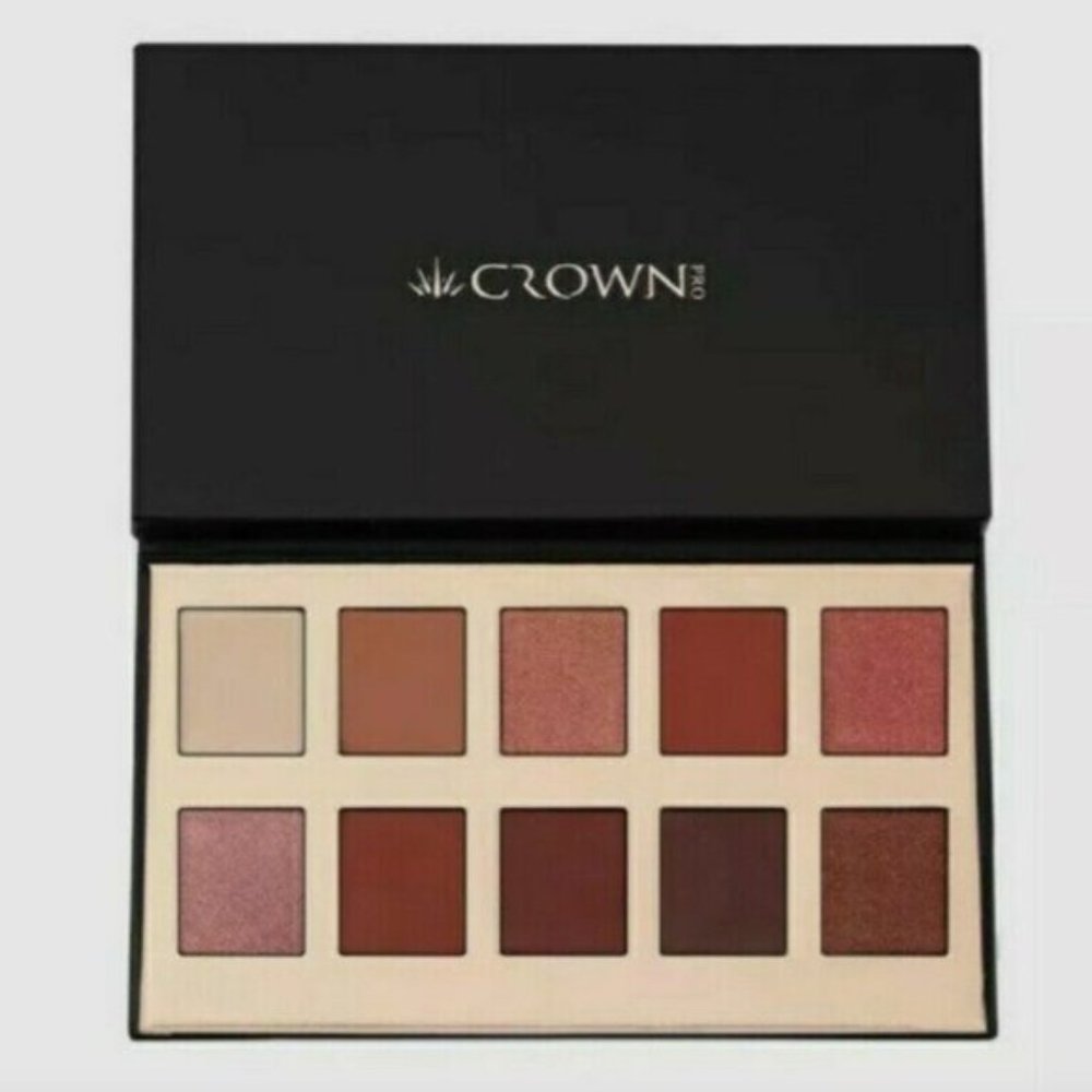 Crown Pro Eyeshadow Palette 10 Colors Fuego Collection/ Warm Tones- NIB - Picture 2 of 8
